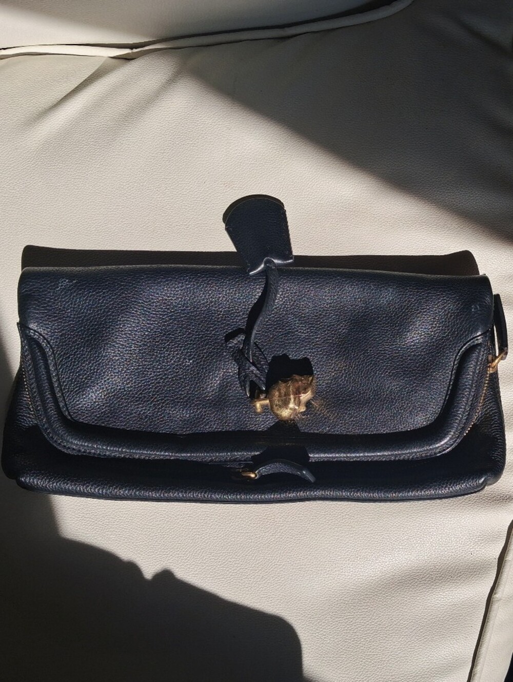 Women Alexander Mcqueen Black Envelope Leather Clutch